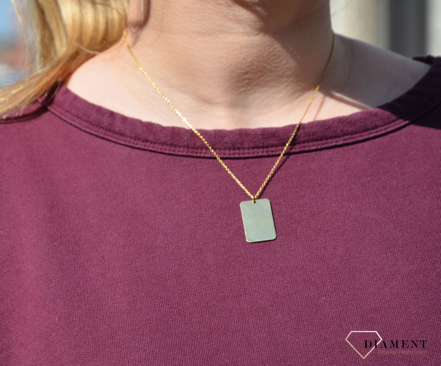 Naszyjnik srebrny blaszka pozłacana do graweru Dall'Acqua C RM 060 z.jpg